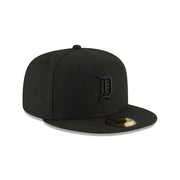 Detroit Tigers  Basic Black on Black 59FIFTY Fitted Hat