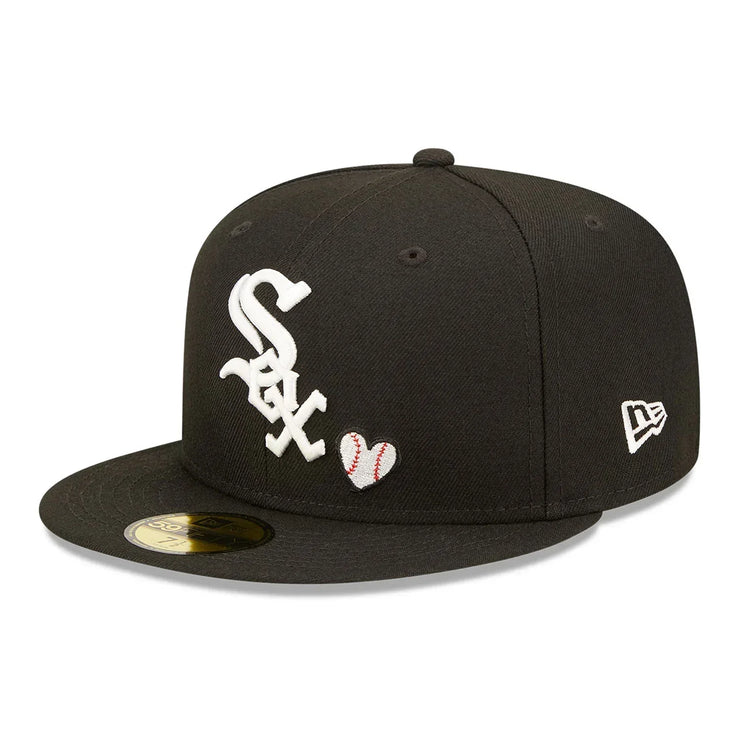 Chicago White Sox Heart Side Patch Fitted Black