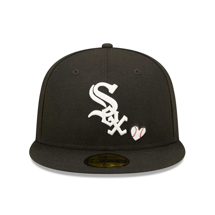 Chicago White Sox Heart Side Patch Fitted Black