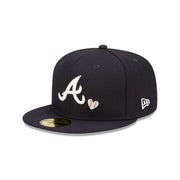 Atlanta Braves Heart Side Patch Fitted Black