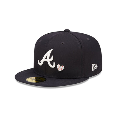 Atlanta Braves Heart Side Patch Fitted Black