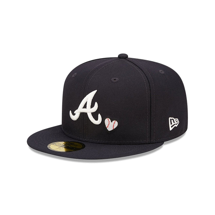 Atlanta Braves Heart Side Patch Fitted Black
