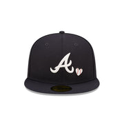 Atlanta Braves Heart Side Patch Fitted Black