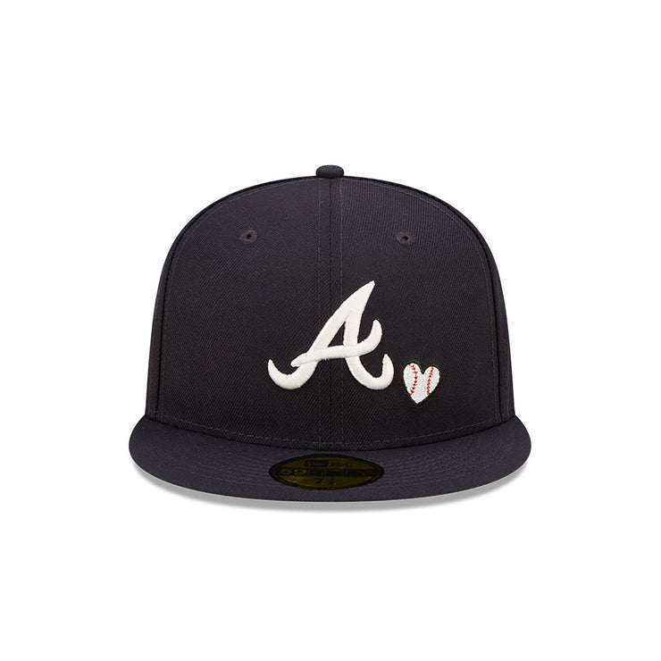 Atlanta Braves Heart Side Patch Fitted Black