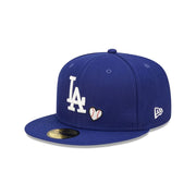 LA Dodgers Heart Side Patch Fitted Blue