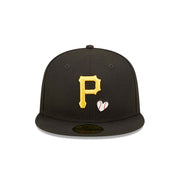 Pittsburgh Pirates Heart Side Patch Fitted Black